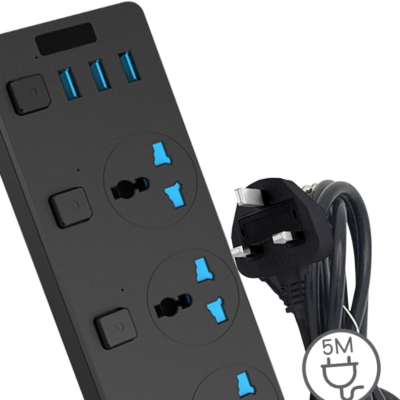 Lackiter Extension Lead with 3 USB Slots