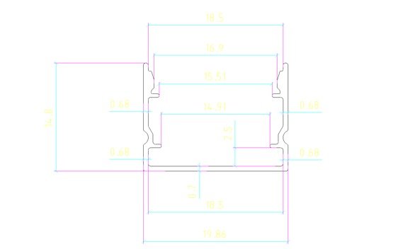 Aluminium Trunk 20*15A with Cover Edge - الصورة 2