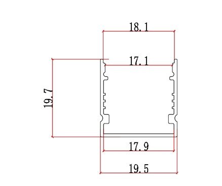 Aluminium Trunk 20*20A with Cover Edge - الصورة 2