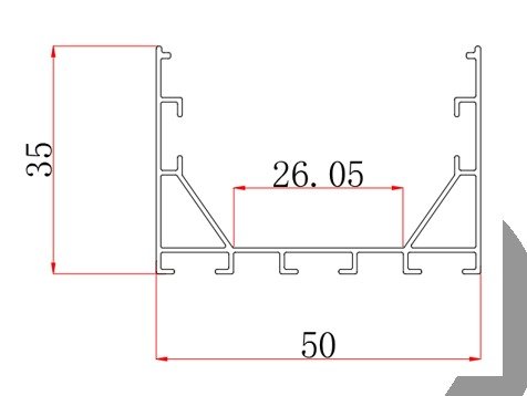 Aluminium Trunk 50*30A with Cover Edge - الصورة 2