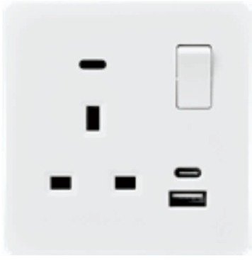 فيش 13A مع 2 USB (شحن سريع)