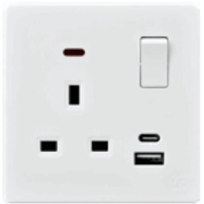 فيش مفرد + مفتاح + USB