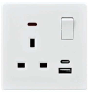 فيش مفرد + مفتاح + USB